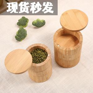 <b>Bamboo</b> Spice Jar With Flip Top Airtight Storage For Solid Seasonings Kitchen Condiment <b>Container</b> - Product Image 1
