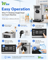Machine à glaces soft à double compresseur, machine à glaces commerciale, machine à faire des glaces, machine à gelato