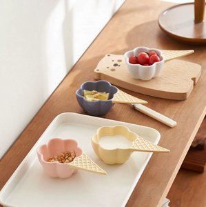Wholesale Cute Ice Cream Cone Design <b>Ceramic</b> Dessert Bowl Colorful Porcelain Serving Bowl for Ice Cream & Snacks - Product Image 6