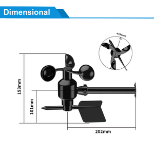 Kostengünstiger Windturbinen-Anemometer RS485/WiFi <span class=keywords><strong>Windmesser</strong></span> Drahtloser Windgeschwindigkeits- und Richtungssensor für Kräne - Product Image 4