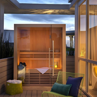 Ruang Sauna Rumah Dalam Ruangan Kayu Solid Kabin Sauna Inframerah Jauh Untuk Relaksasi Keluarga Terapi Detoksifikasi