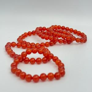 Pulsera de cuentas hecha a mano de piedra preciosa cornalina roja natural Excelente acabado Brazaletes de perlas al por mayor - Product Image 3