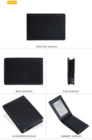 Baellerry dompet penyimpan kartu kulit PU, dompet pendek pemblokir RFID ramping dengan gesper Pemegang Kartu Pop