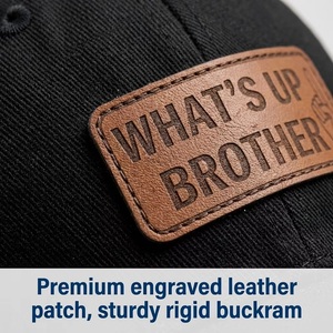 Casquette Trucker OEM ODM avec Logo Personnalisé, Patch en Cuir et Motif 'Whats up Brother', Style Streetwear, Faible MOQ, Livraison Rapide - Product Image 4