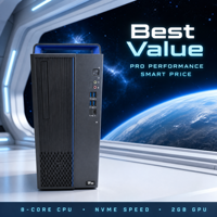 Desktop Bisnis Stabil Hygon 3350 3.0GHz 8 Core 16GB DDR4 256GB NVME SSD 2GB Grafis 15L Kabinet Paket Lengkap