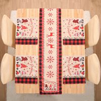 QY-348 joyeux noël décor de table Plaid Gnome chaise couverture arrière napperon et chemin de table ensemble