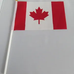 Canada national flag custom 14*21cm polyester Canadian country Hand flag