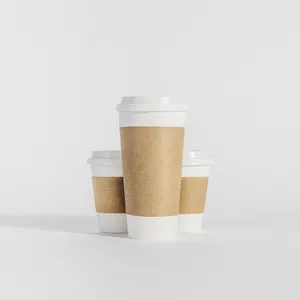 Özel kahve fincanları kağıt özelleştirilmiş siyah 20 oz sıcak içecek dondurma çay dalgalı karton bardak kahve kapaklı kupa