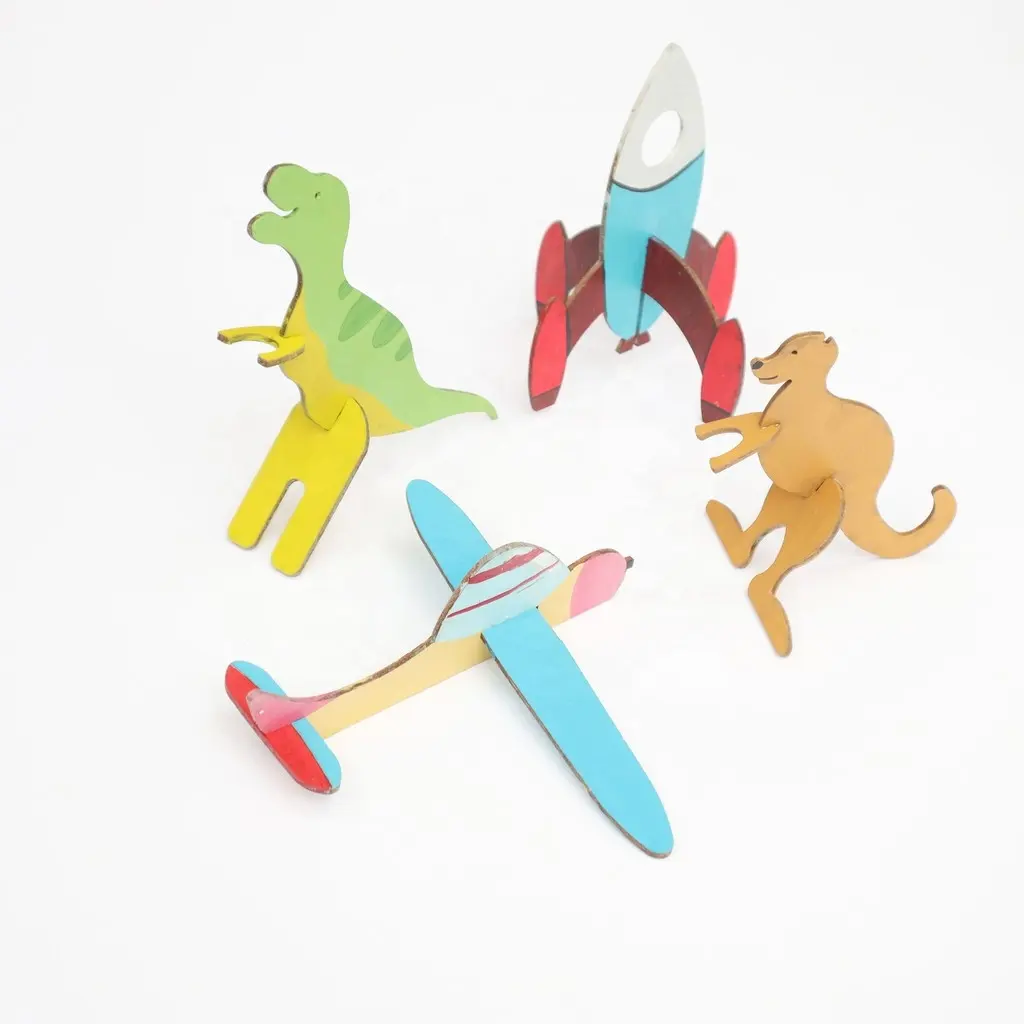 Вьетнамские Детские игрушки Пазлы 3d наборы с темами-самолеты, морские животные, животные джунглей, динозавры