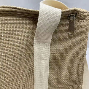 Sac isotherme de pique-nique en toile de coton réutilisable en gros, sac isotherme personnalisé avec logo, lettre, capacité de 24 L, imperméable - Product Image 3