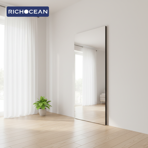 Porte coulissante intérieure sur mesure RICHOCEAN, porte fantôme pour chambre à coucher, miroir sans rail, porte coulissante en verre suspendue, Porta Scorrevole - Product Image 5
