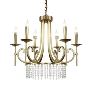 Lámpara de Araña de Cristal de Lujo Estilo Americano de 8 Bombillas para Restaurante, Sala de Estar, Vestíbulo, Villa, Escalera, de Hierro y Cristal - Product Image 6