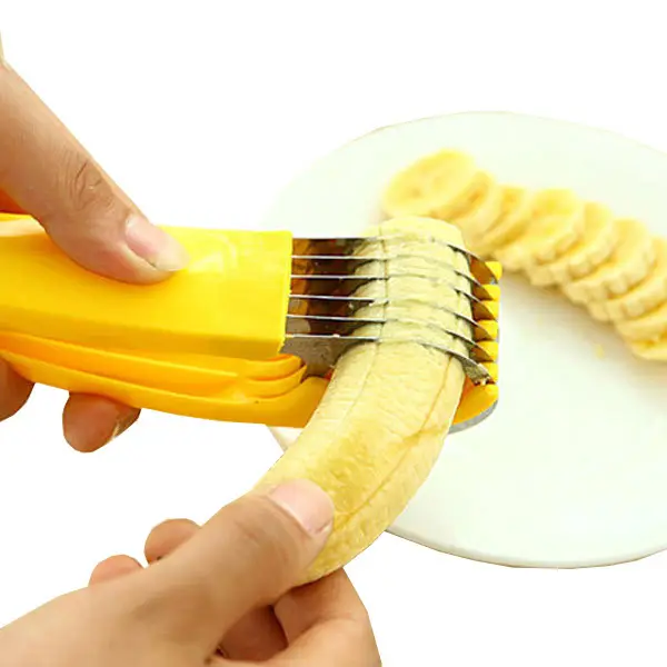 산업 prep 해결책 손 칩을 위한 수동 작은 플라스틱 스테인리스 과일 peeler 절단기 바나나 저미는 기계