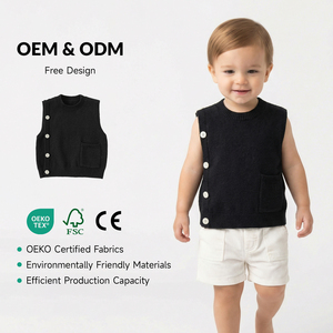 Pull-over <span class=keywords><strong>tricot</strong></span>é pour enfants, garçons, été, 100% coton, vêtements pour enfants, couleur unie, pull-over - Product Image 1
