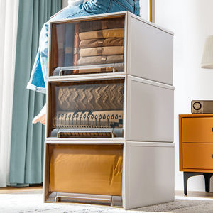 <b>Wardrobe</b> drawer-style <b>storage</b> box, clothing <b>storage</b> <b>solution</b>, transparent household clothing <b>storage</b> box, plastic cabinet - Product Image 1