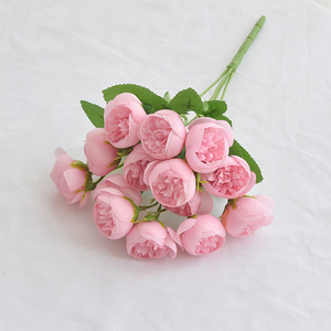 <span class=keywords><strong>Bouquet</strong></span> artificiel d'anémones, camélias, roses et pivoines, 15 têtes, fausse composition florale pour la décoration intérieure - Product Image 6