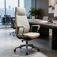 Chaise de bureau exécutive en cuir ergonomique à hauteur réglable - Design moderne et luxueux pour la maison, le bureau et l'école