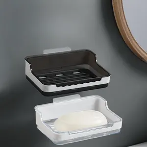 Caja de jabón personalizada, caja de jabón de baño de drenaje sin agujeros montada en la pared