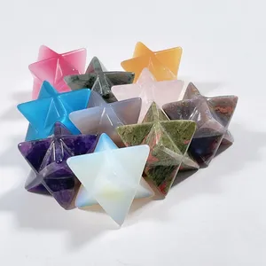 Exquisite Natural Carved Stone Merkaba Small 1 inch Sized Crystal Merkabas For Crafts