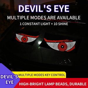 Brad 2025 tự động Quỷ của mắt kính chắn gió Bảng điều chỉnh Điều kiện Mới USB LED Devil Eye trang trí ánh sáng phía sau xe Màn hình hiển thị cho xe tải - Product Image 2