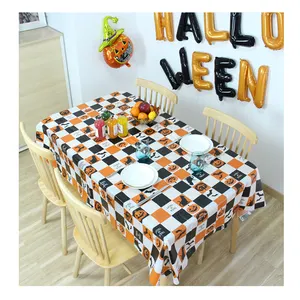 Tovaglie rettangolari in plastica per tovaglie per feste di Halloween-forniture per decorazioni per feste di Halloween per casa stregata, viola