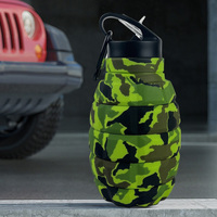 Bouteille d'eau de sport en silicone de qualité alimentaire, pliable, personnalisable et réutilisable