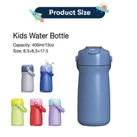 Botella de Agua Térmica Aislada al Vacío, Ecológica, para Niños, de 12 oz, con Diseño Personalizado, Libre de BPA, con Tapa de Pajita Antiderrames