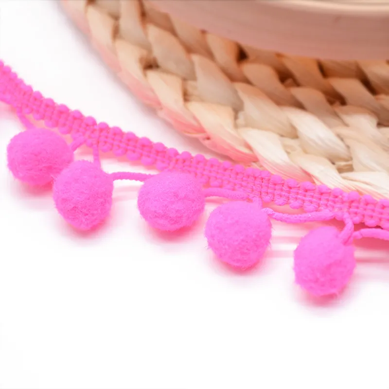 May Trên Mini Pom Pom Trim Bóng Fringe Tua Ren Ribbon Fringe Cho Phụ Kiện May DIY