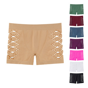 Grande taille évider Sexy sous-vêtements sans couture confortable respirant mi-taille femmes culotte d'angle plat - Product Image 2