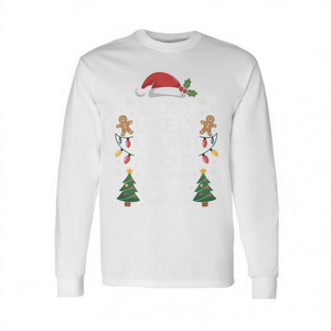 Camiseta de manga larga Tri Blend con diseño de humo de Navidad y la frase 'Most Likely To Laugh About 67' - Product Image 2