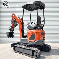 Mini-excavatrice FULCORE entièrement personnalisable avec cabine optionnelle pour travaux routiers et excavations flexibles