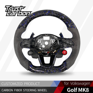 Volant sport personnalisé en fibre de carbone forgée bleue pour Volkswagen Golf MK8 Passat 2020-2025 GTI GTD GLI ID4 Tera T-ROC - Product Image 2