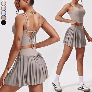 DQ5227 Damen bekleidung Y2k Falten rock Damen Gym Wear Athletic 2 In 1 Röcke mit Taschen Active wear Tennis röcke für Mädchen - Product Image 6