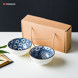 Service de table en porcelaine de style japonais créatif pour mariage, écologique, passe au lave-vaisselle, 4 pièces, avec motif bleu et blanc - Product Image 3