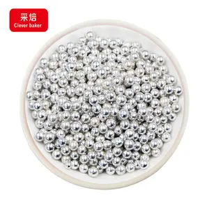 4mm Silver sprinkles edible sugar beads metallic sprinkles cake sprinkles sugar sprinkles for halal sprinkles