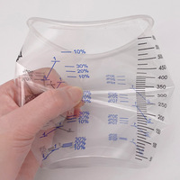 Gobelet doseur jetable en plastique transparent de 600 ml, gobelet gradué pour peinture, gobelet doseur en plastique