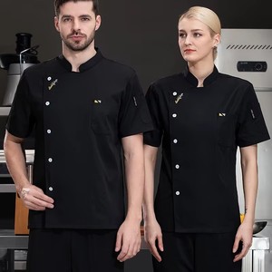 Chaqueta de Chef de <span class=keywords><strong>restaurante</strong></span> moderna de alta moda blanca de buena calidad chino Unisex transpirable logotipo personalizado - Product Image 3