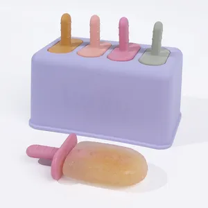 DIY-Stielvorrichtungen Schokolade Joghurt-Sticks Snacks wiederverwendbare BPA-freie Eiscremeform Silikon-Eiscremeform 4-er Pack