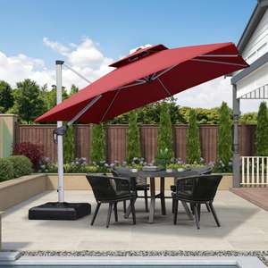 Sombrilla de Patio para Exteriores, Parasol para Cafetería, Restaurante, Terraza, Resistente al Viento, Sombrilla Cantilever Roma con <span class=keywords><strong>Base</strong></span> Giratoria - Product Image 3