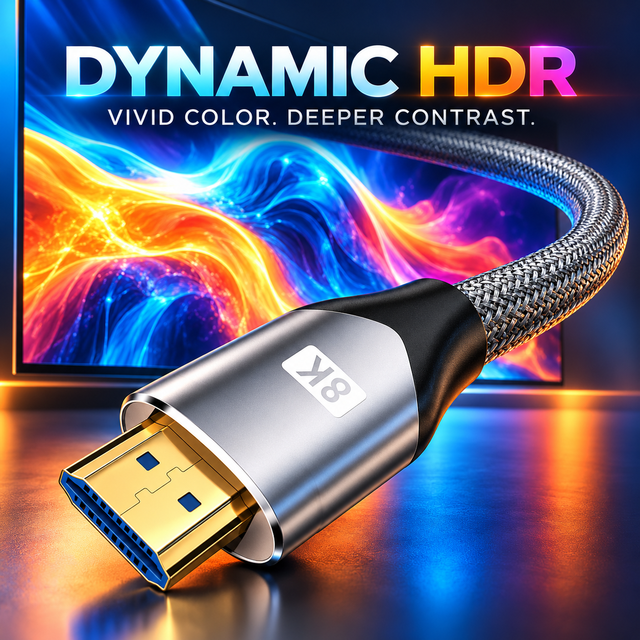 Wholesale  2.1 Cable 8K 60Hz 4K 120Hz 48Gbps Braided Male Cord for TV Computer Projector Gaming Display UHD