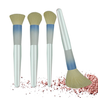 JLY OEM – Kit de 12 pinceaux cosmétiques de haute qualité à manche en bois bleu dégradé, poils doux véganes pour le visage et les yeux