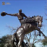 Esculturas de Cowboy de tamaño real, estatua de bronce occidental para exteriores, gran viaje, venta al aire libre