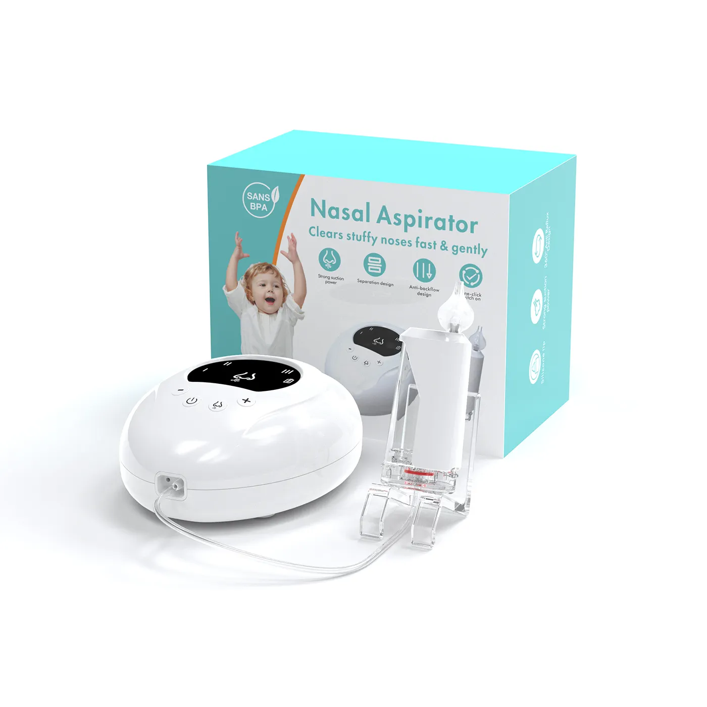 Pulitore elettrico per il naso del bambino succhiare il moccio morbido in Silicone aspiratore nasale per bambini sicurezza per la salute a basso rumore