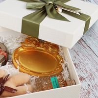 Boîte cadeau rigide écologique de luxe pour Noël, anniversaire, fête, avec gaufrage, revêtement UV, logo personnalisé, emballage avec nœud blanc
