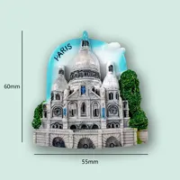 Aimants de réfrigérateur 3D sur le thème des voyages : Souvenirs touristiques des pays européens et des villes du monde entier