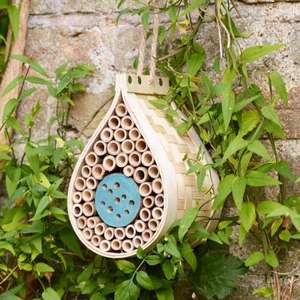 Maison d'abeille solitaire en bambou en forme de larme Kit de nid d'abeille de ruche Maisons d'insectes en bois pour abeilles maçon Papillons Coccinelle Hôtel Condos - Product Image 5