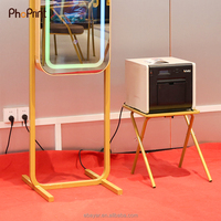 Photomaton rétro en bois pour imprimante instantanée Kiosque pour fête de mariage Photomaton miroir