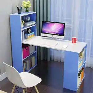 नई डिजाइन सस्ते घर कार्यालय फर्नीचर लकड़ी के कोने पुस्ताक तख्ता के साथ अध्ययन कंप्यूटर डेस्क तालिका