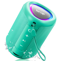 Haut-parleur sans fil BT 5.3 TWS, étanche IPX5, son stéréo HD 15W, lumière LED pour le camping en plein air, la plage, la piscine, la randonnée