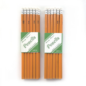 Borrador Blanco Promocional Barato, Lápiz HB Hexagonal con Logotipo de Empresa # 2 Lápices Escolares de Madera Amarillos Personalizados al por Mayor - Product Image 1